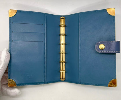 Louis Vuitton Taiga Agenda PM-Blue Leather-VINTAGE Organizer
