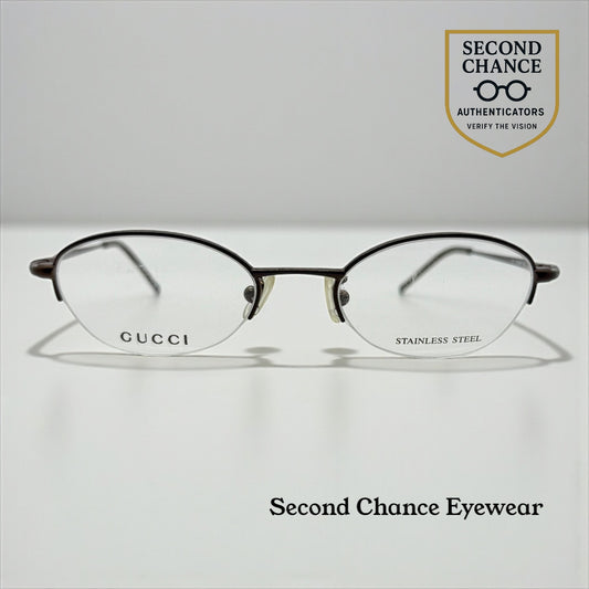 GUCCI GG 2660 7PR Y2K Vintage Half-Rim Oval Optical Frames – Italy