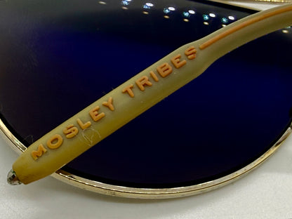 Mosley Tribes Aviatrix-Vintage Sunglasses-Gold Frame-Polarized Lenses-Full Kit
