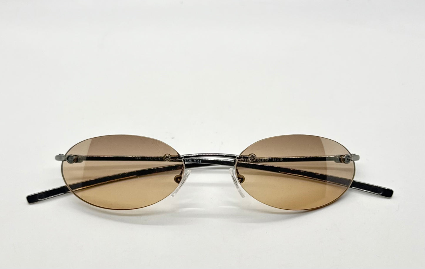 Gucci Gg1714|S 6Lb6P Rimless Oval Sunglasses 51-19-135 Deadstock Y2K Vintage