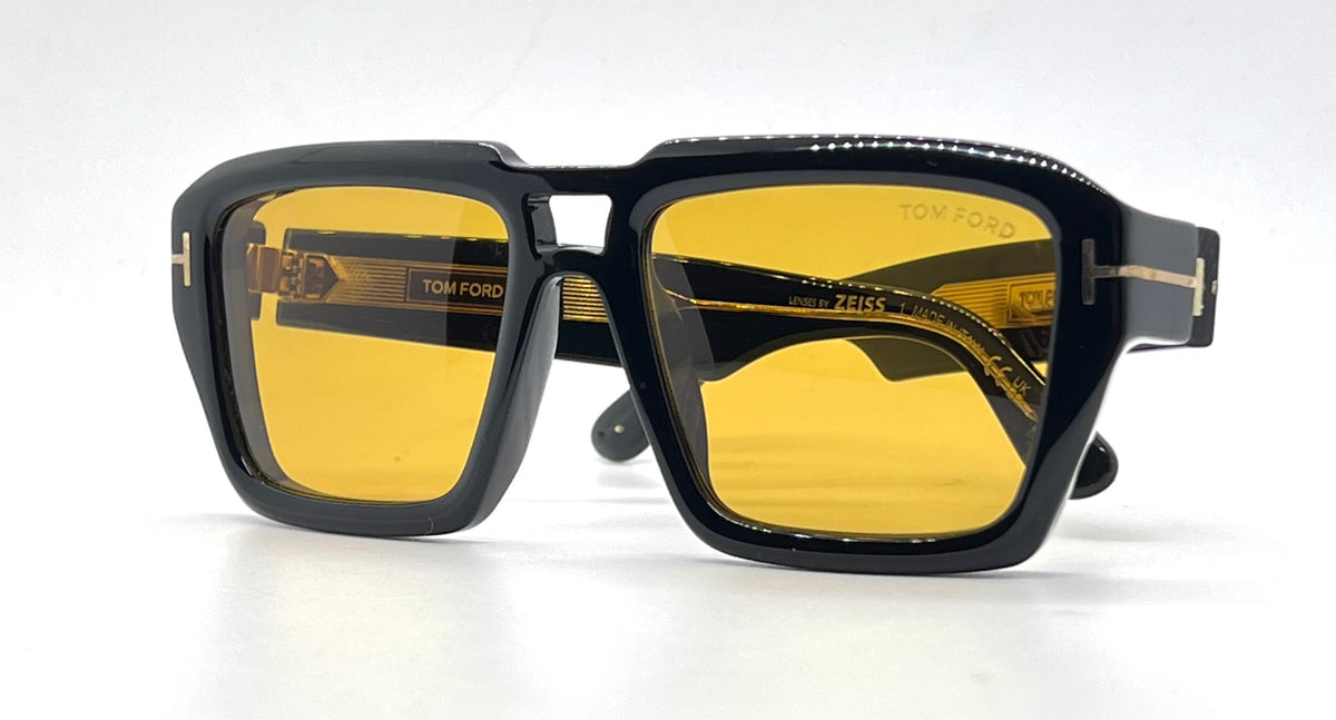 Tom Ford TF1202 52E ICON Collection Sunglasses-Zeiss Yellow Lenses-Full Kit-New