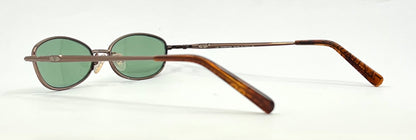 Valentino 5496 Oval Y2K Sunglasses Bronze-New Solid Green Custom Tinted Lenses