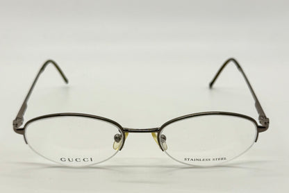 Gucci GG 2663 Half-Rim Stainless Steel Frames-Y2K Vintage-47mm-Italy