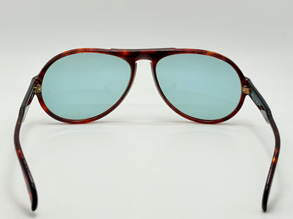 Vintage Silhouette M2095 Keyhole Aviator-Tortoise Acetate & Custom Aquamarine Lenses