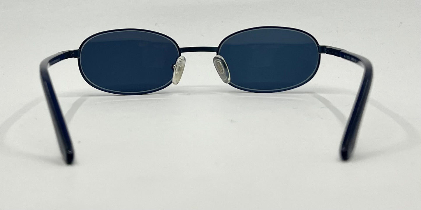 Gucci GG1374 6VE Y2K VINTAGE Oval Sunglasses-New Solid Blue Custom Lenses