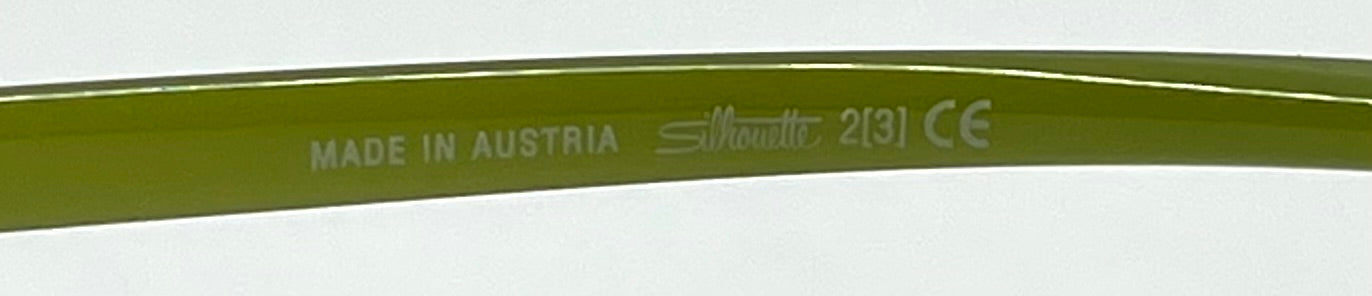 Silhouette 2131 Vintage Sunglasses- Y2K Deadstock Rimless w/Green Temples-Austria