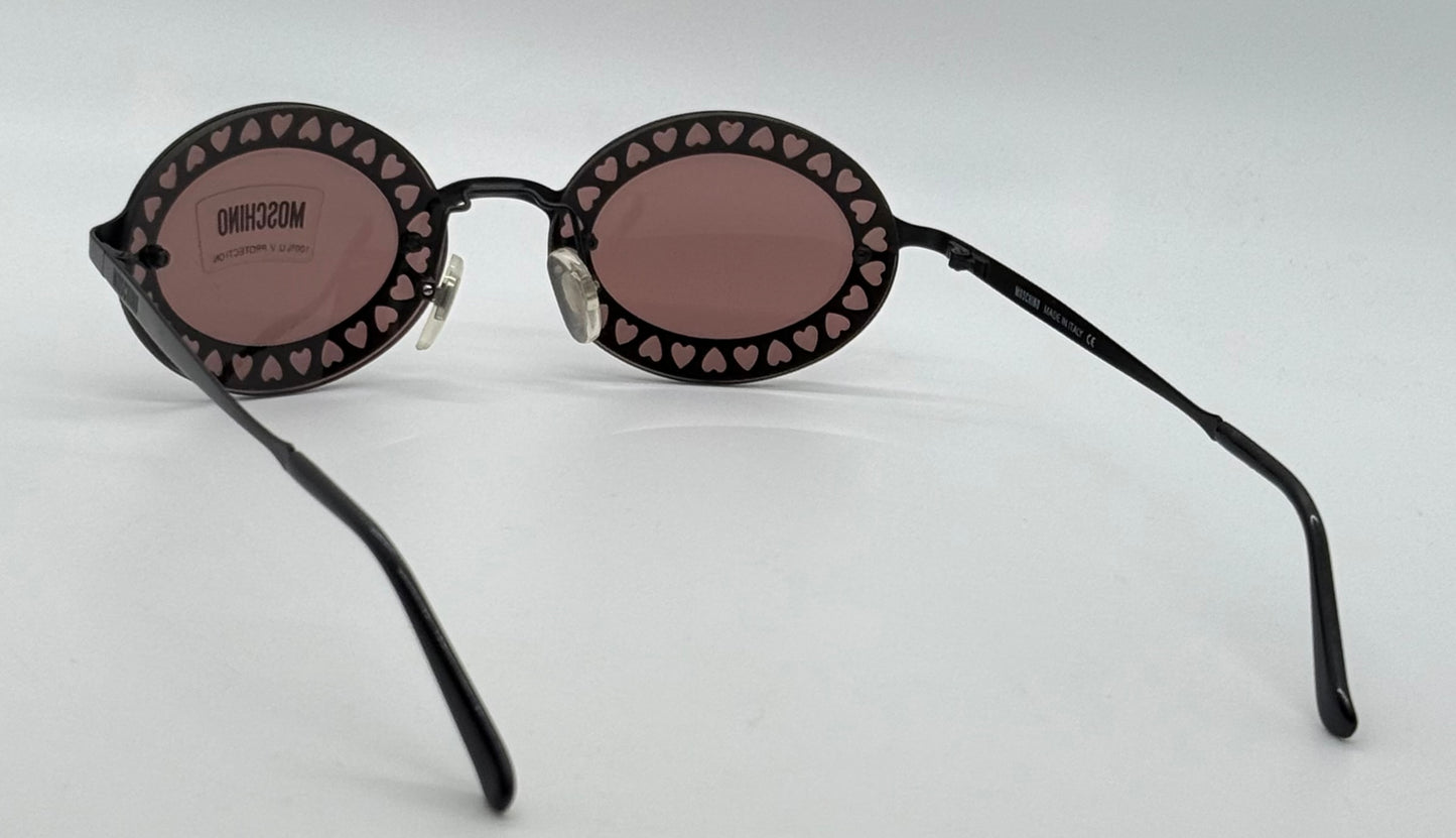 MOSCHINO M3089-S 53017 HEART CUTOUT SUNGLASSES-MADE IN ITALY-VINTAGE DEADSTOCK