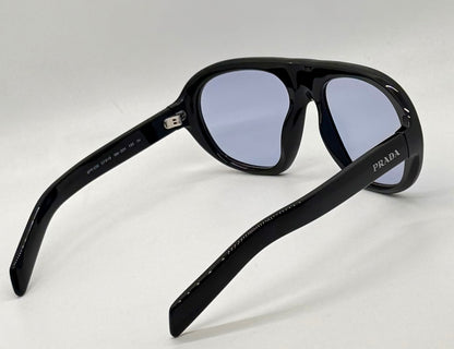 Prada SPR C05 Oversized Shield Sunglasses Black Unworn Full Kit Italy