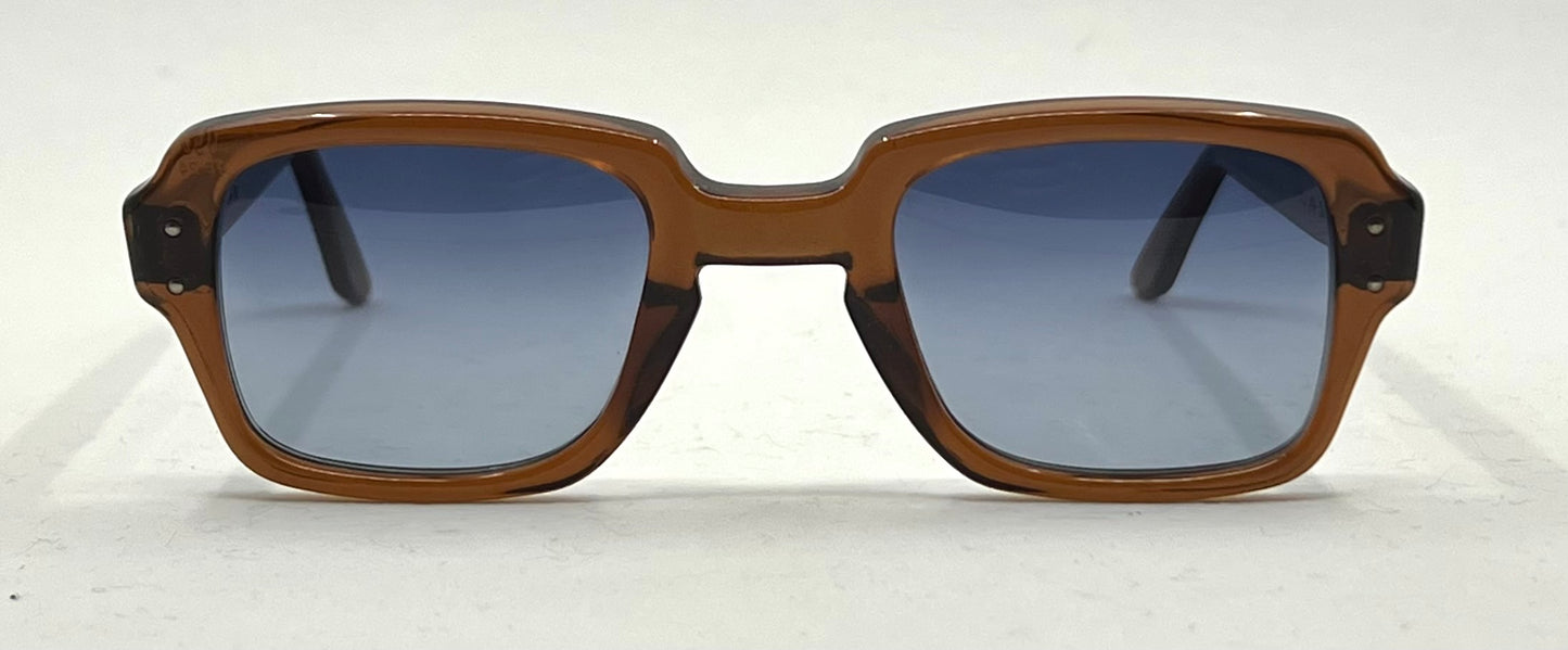 USS 46-24 VINTAGE Military Frames-New Gradient Blue Second Chance Customs Lenses