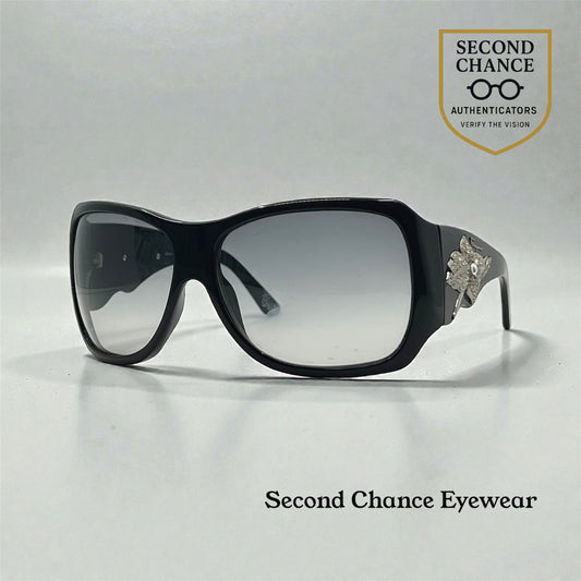 Salvatore Ferragamo 2144-B Crystal Floral Sunglasses-Unworn Y2K Vintage-Italy