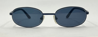 Gucci GG1374 6VE Y2K VINTAGE Oval Sunglasses-New Solid Blue Custom Lenses