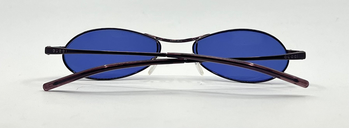 GUCCI GG 2578 625-Y2K Vintage Oval Sunglasses-New Solid BlueCustom Lenses