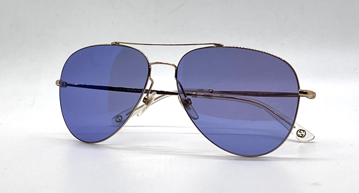Gucci GG 2245/S DDB35 Gold Lilac Mirror Aviator Sunglasses-Unworn-Full Kit-Italy