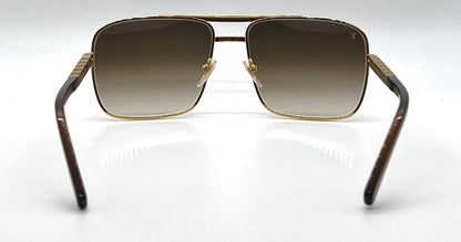 Louis Vuitton Z0259U Attitude Damier Gold Pilot Sunglasses Full Kit 59mm