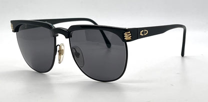 Christian Dior 2393-Vintage Black Gold Browline Sunglasses-Original/Full Kit-Germany
