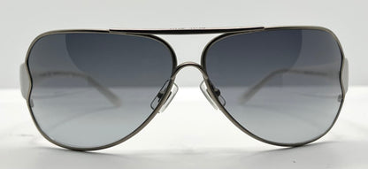 MIU MIU SMU55G 1AP-5D1 Oversized Shield Sunglasses-White Temples-68mm-Full Kit-New/Unworn