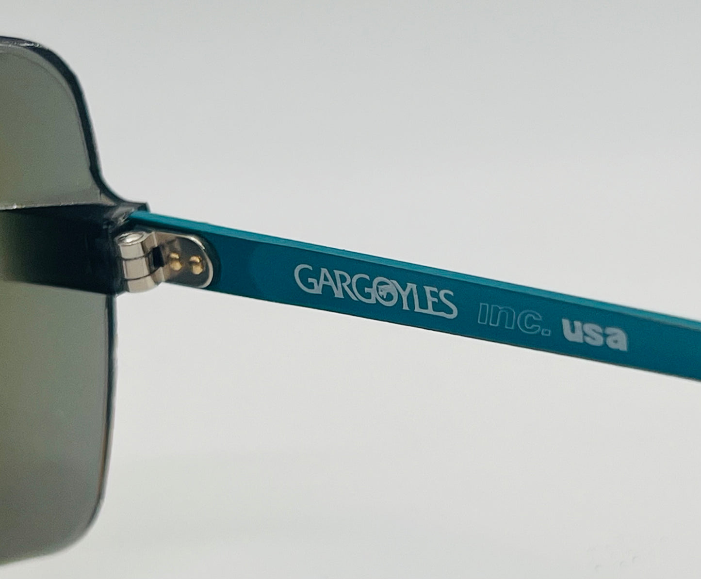 Rare Vintage GARGOYLES-Second Generation Sunglasses w/ Turquoise Nose Piece & Multi-Color Gold Mirrored Lenses