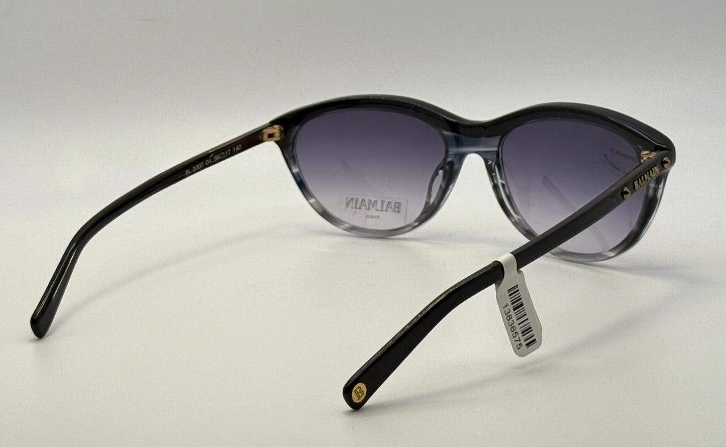 BRAND NEW/UWORN Deadstock Balmain BL 2007 Sunglasses – Made in France, Black/Smoky Grey