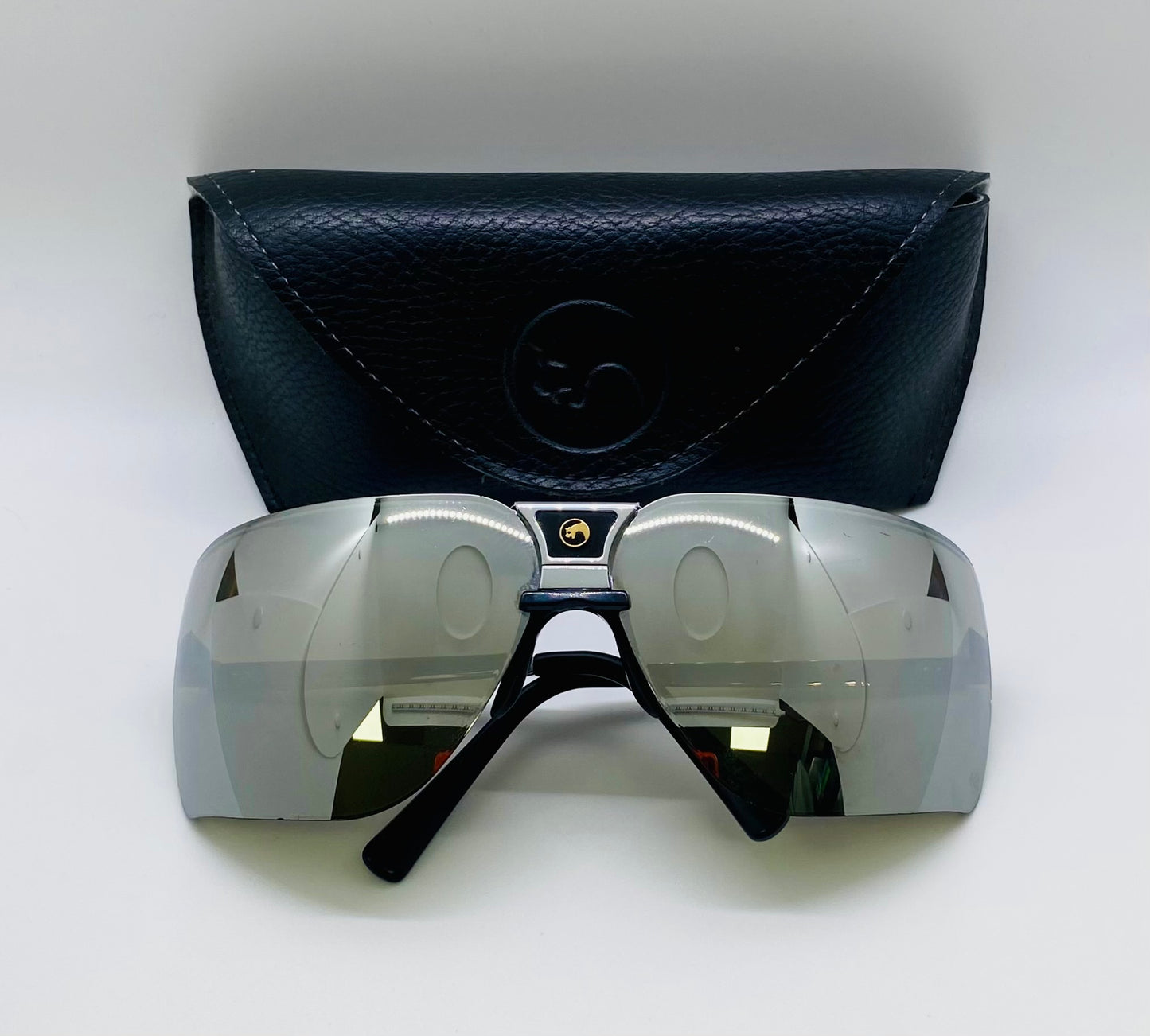 VINTAGE 1980s GARGOYLES USA-2nd Generation CHROME Mirrored Sunglasses-85mm w/Original case