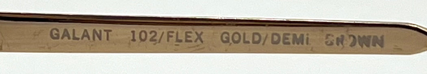 GALANT 102/FLEX Gold 18KGP Vintage Sunglasses – New Brown Second Chance Lenses