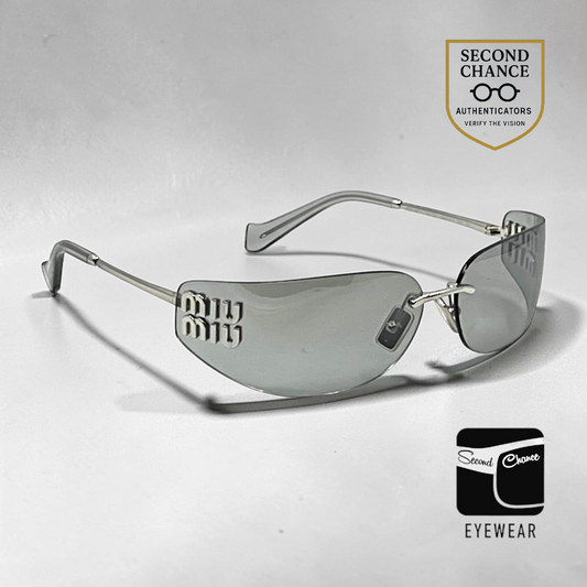 Miu Miu SMU A51 1BC-10Y Y2K Shield Sunglasses-Unworn-Full Kit-Italy