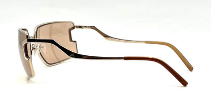 Basile 2135-Vintage Sunglasses 63mm Gold Italy Oversized Geometric Frame