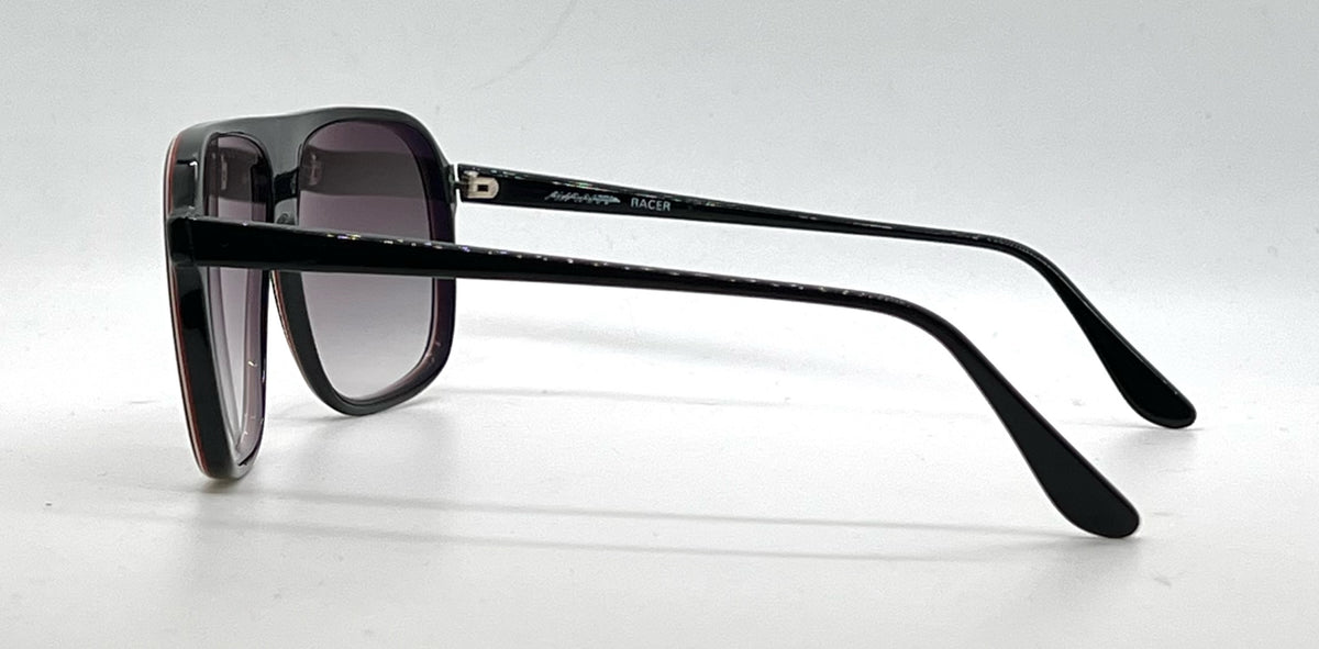 Avanti Racer Col.14 Vintage Black Pilot Sunglasses Unworn/Original-Handmade Italy