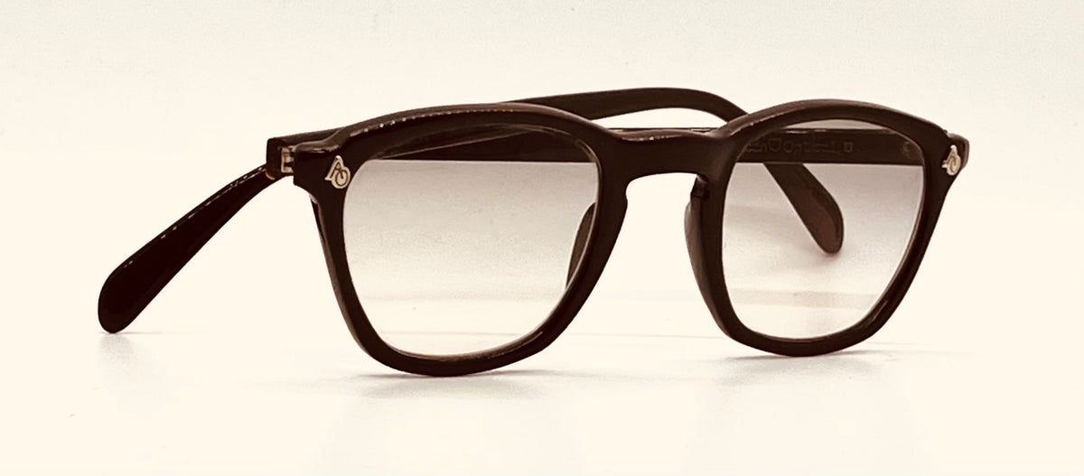 American Optical Vintage Hinge Wellington Chocolate Brown Zero Tint Eyeglasses