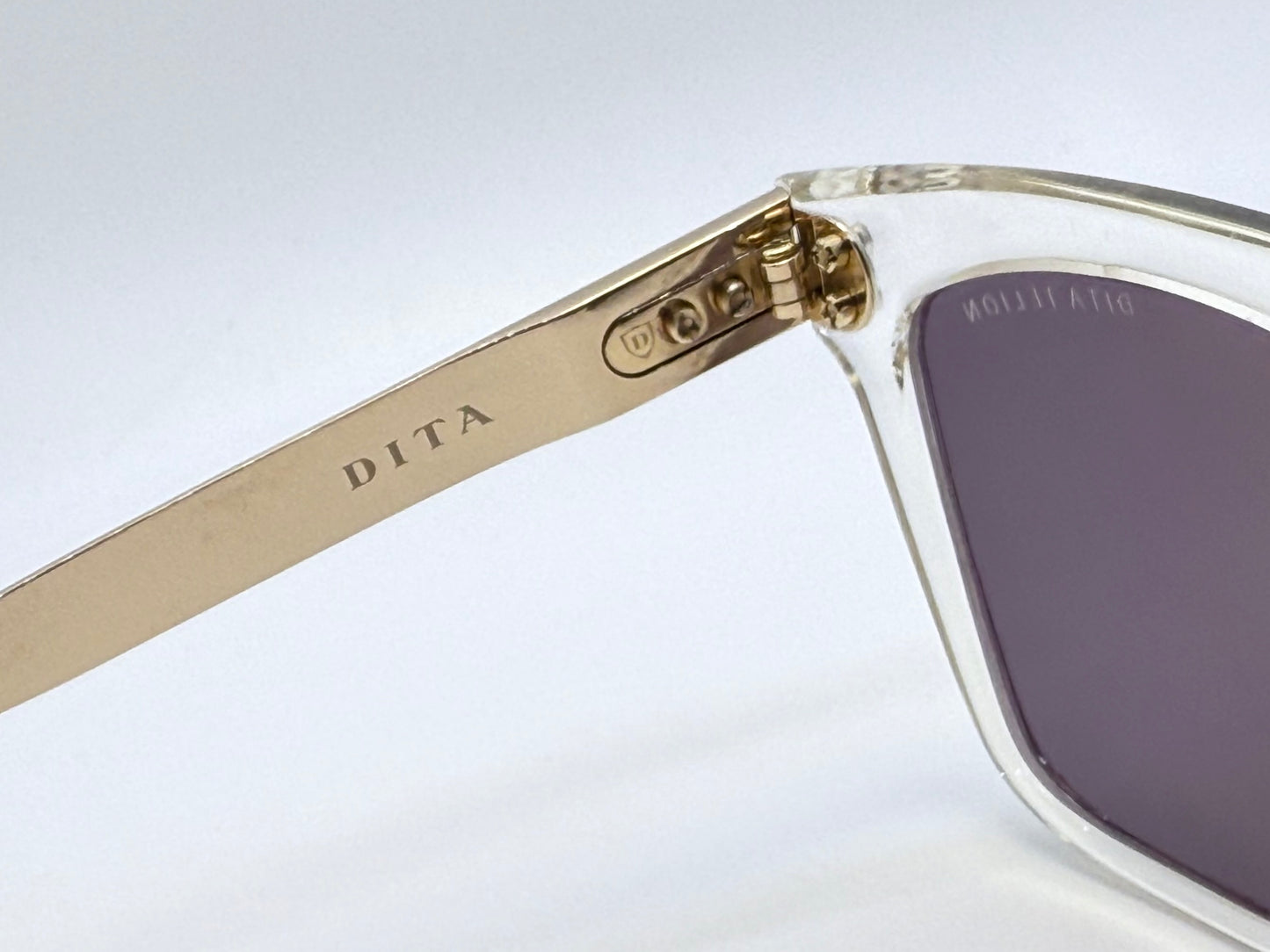 DITA TELION Clear Gold – Rare Handcrafted Japan Acetate & Titanium Sunglasses 51mm