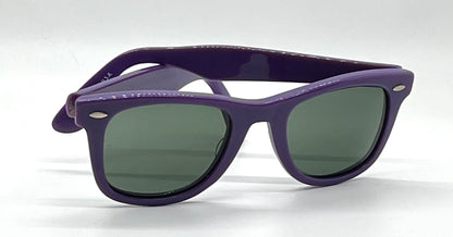 Vintage Handmade USA Purple Acetate Sunglasses Original B&L Green Lenses NOS