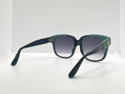 Vintage Emmanuelle Khanh 8980 RQ 16V Sunglasses – Green Ostrich Detail – France