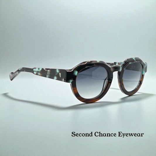 Entourage of 7 “Serrano” 09-04 Sunglasses-Blue Granite/Tortoise-Handmade in Japan-New/Unworn-Full Kit