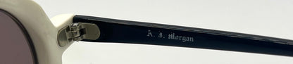 A.J. Morgan White Round Sunglasses Made in Italy – Pre-Owned, Iconic Mod Look