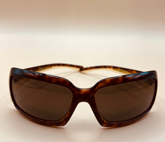 PRADA ITALY SPR 01H 61[]16 2AU-5G1 115 BROWN TONE SHINY TORTOISE WRAP SUNGLASSES-REFURBISHED