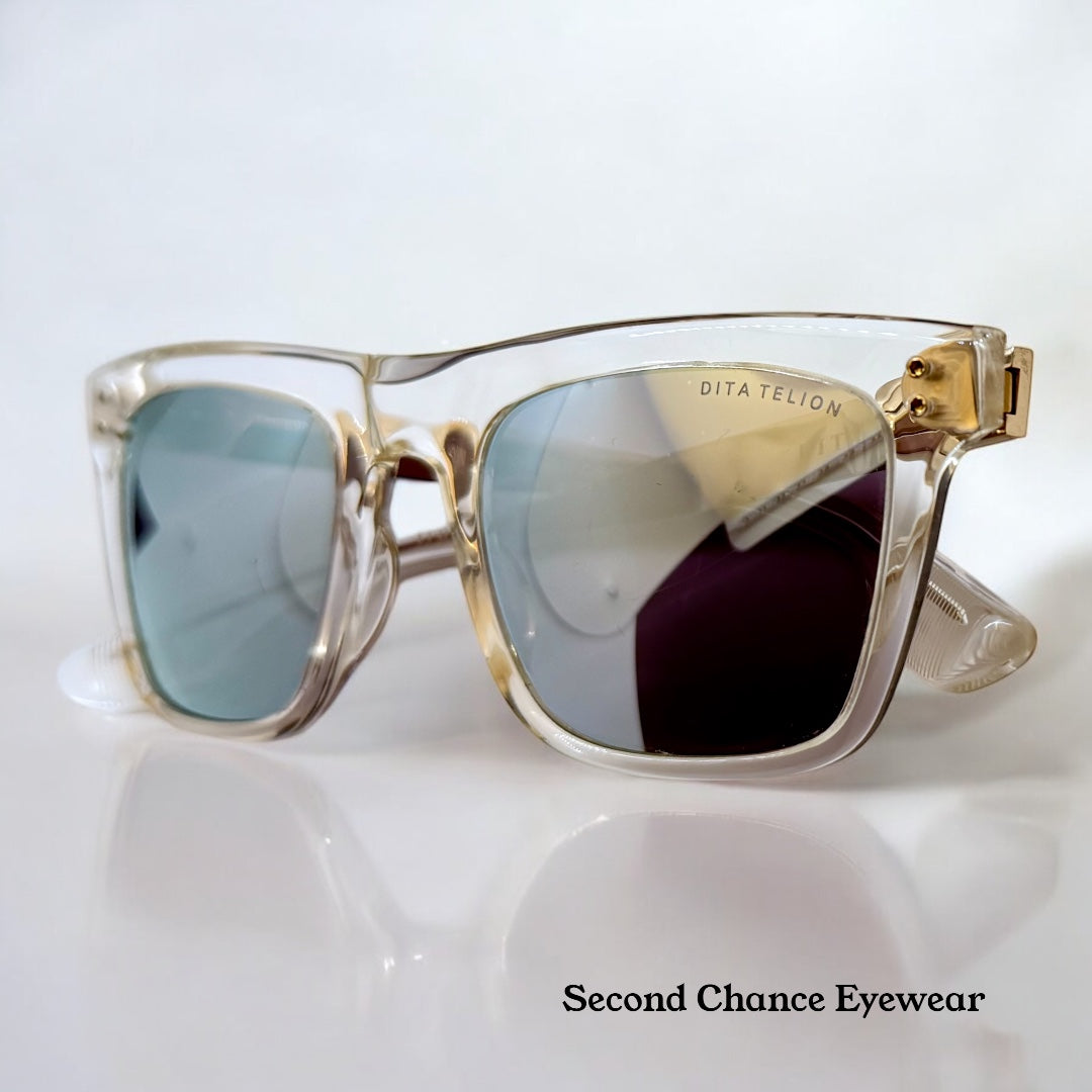 DITA TELION Clear Gold – Rare Handcrafted Japan Acetate & Titanium Sunglasses 51mm