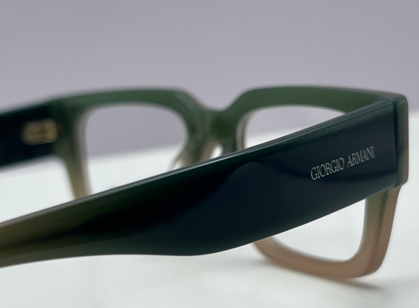 Brand New-Y2K Giorgio Armani Mens Thick Acetate Eyeglass Frames-Green/Brown Gradient