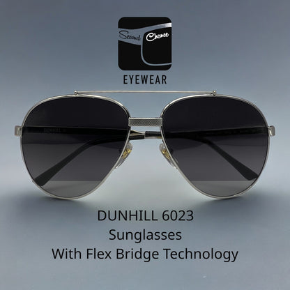 Vintage New/Old Stock DUNHILL 6023 20 Silver Sunglasses in Original Case