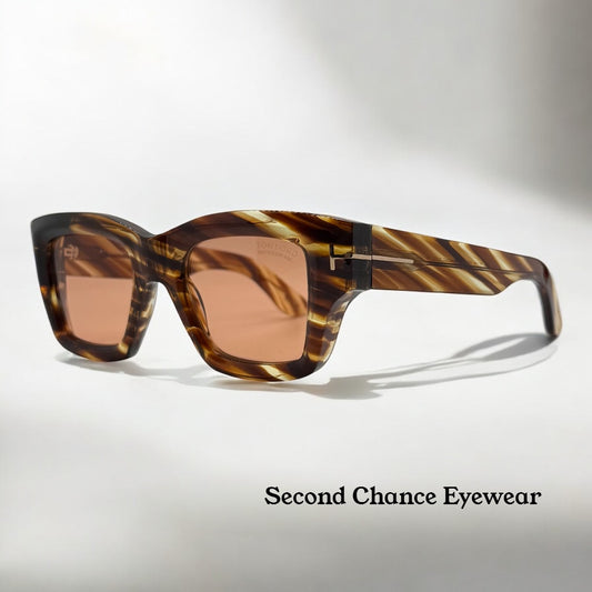 Tom Ford Ilias TF1184 55E Photochromatic Havana Brown Square Sunglasses Italy