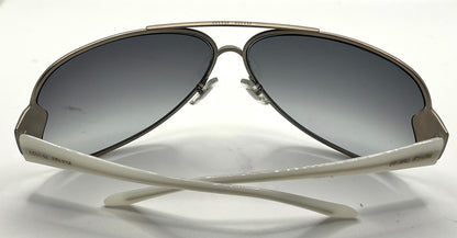 MIU MIU SMU55G 1AP-5D1 Oversized Shield Sunglasses-White Temples-68mm-Full Kit-New/Unworn