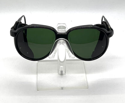 Japan Glacier Vintage Sunglasses-Deadstock Glass Lens Leather Side Shields