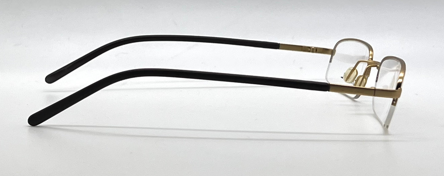 Chanel Gold Semi-Rimless Vintage-Eyeglasses 50-19 Unworn Italy
