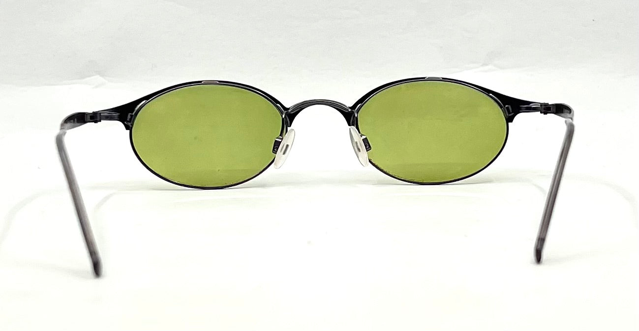 Rodenstock R4241-Y2K Vintage Oval Sunglasses-New Custom Bottle Green Tinted Lenses