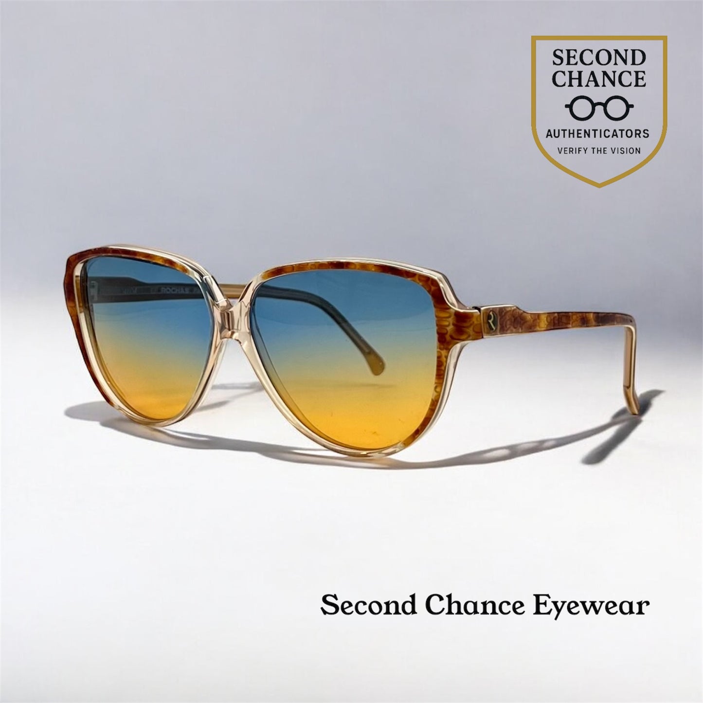 Rochas Paris EJ 4604 Vintage Sunglasses-New Custom Gradient Lenses-Handmade France