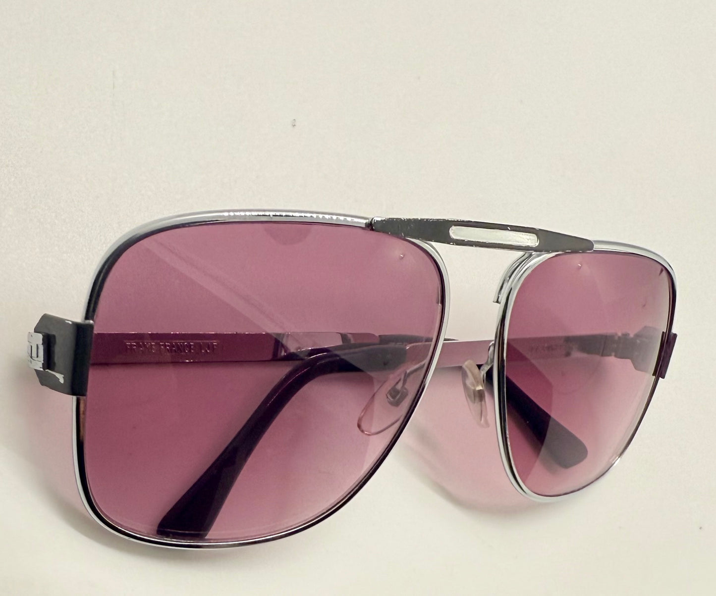 Ted Lapidus 101 Aviator Vintage Sunglasses – Deadstock France – Raised Bridge Design