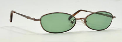 Valentino 5496 Oval Y2K Sunglasses Bronze-New Solid Green Custom Tinted Lenses
