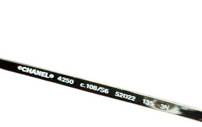 CHANEL 4250 Vintage Round Sunglasses Woven Raffia Made in Italy 52-22