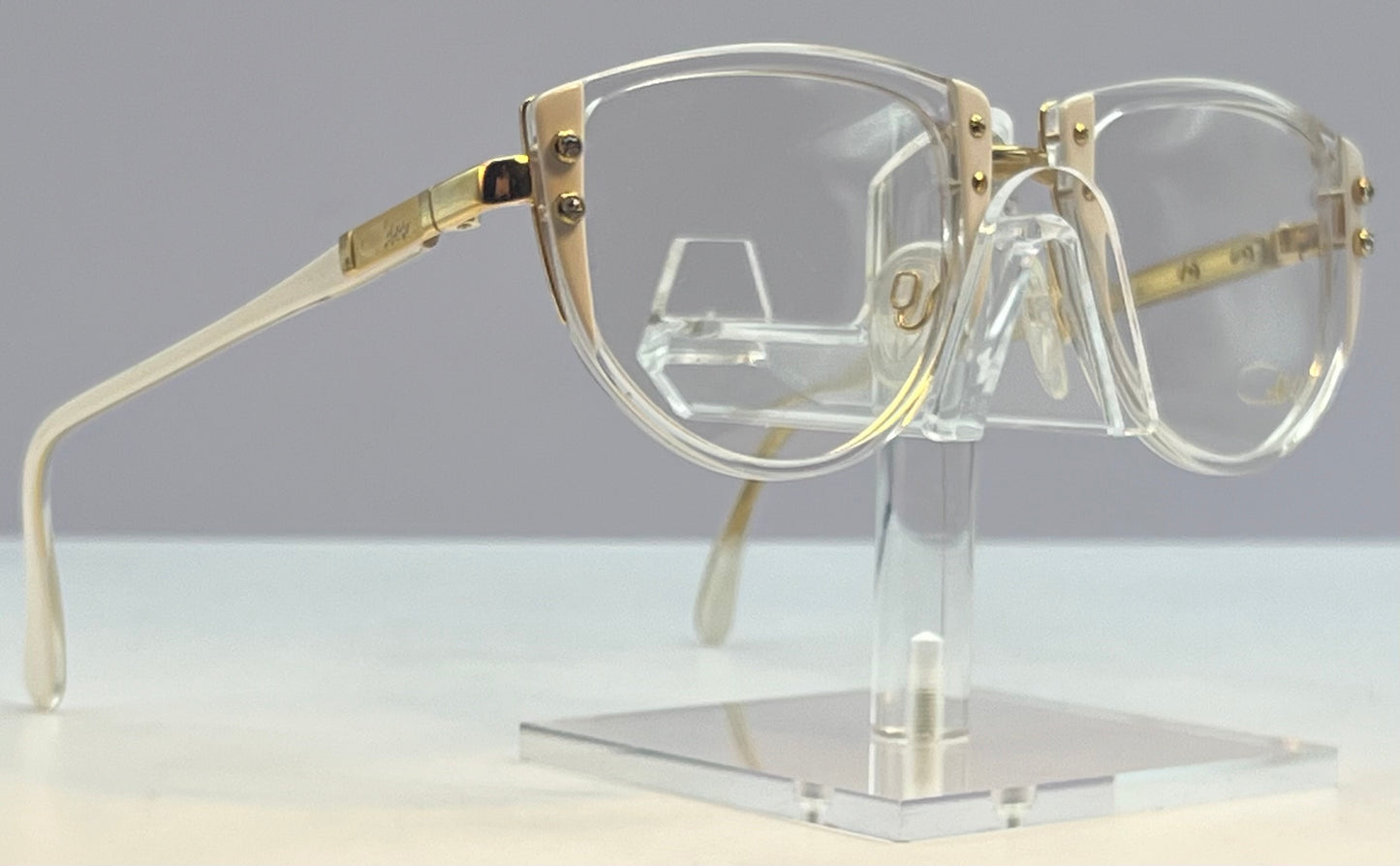 Cazal Vintage Eyeglasses-NOS-MODEL 332 COL. 180-Clear, White, Gold & Stones Frame