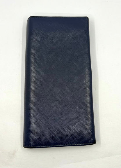 Salvatore Ferragamo Navy Saffiano Kisslock Long Wallet – Made in Italy