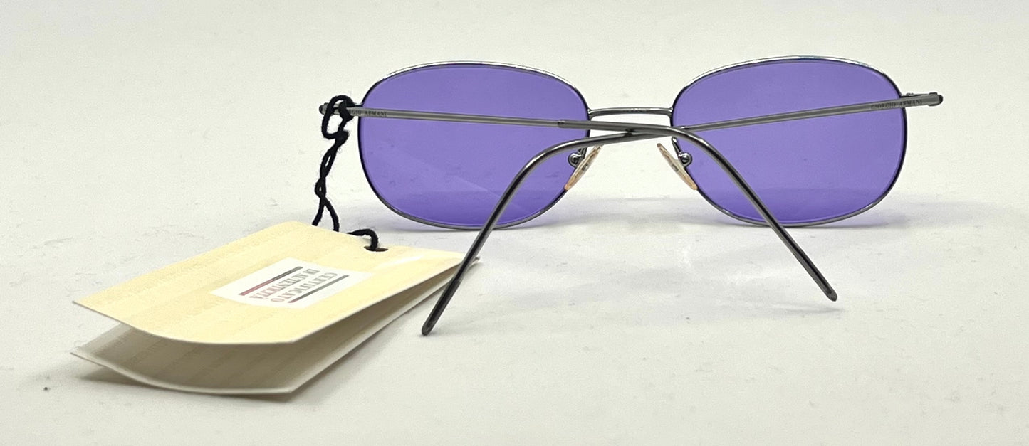 Giorgio Armani GA 22 6LB Y2k Vintage Sunglasses-New Solid Purple Custom Lenses