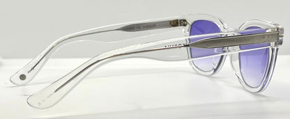 Garrett Leight Canter CR Crystal Sunglasses w/New Violet Fade Custom Lenses-47mm-New/Unworn